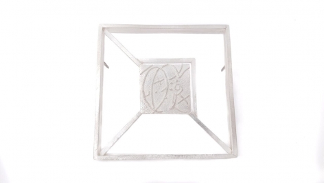 Ann Parkin, Brooch - Particle Tracks, Open Suspended Square